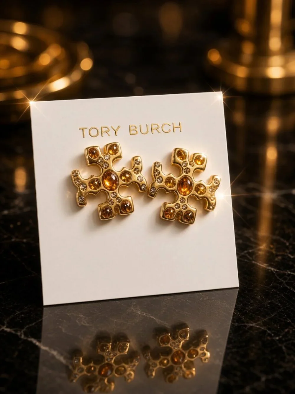NWT Tory Burch Roxanne Jeweled Stud Earrings